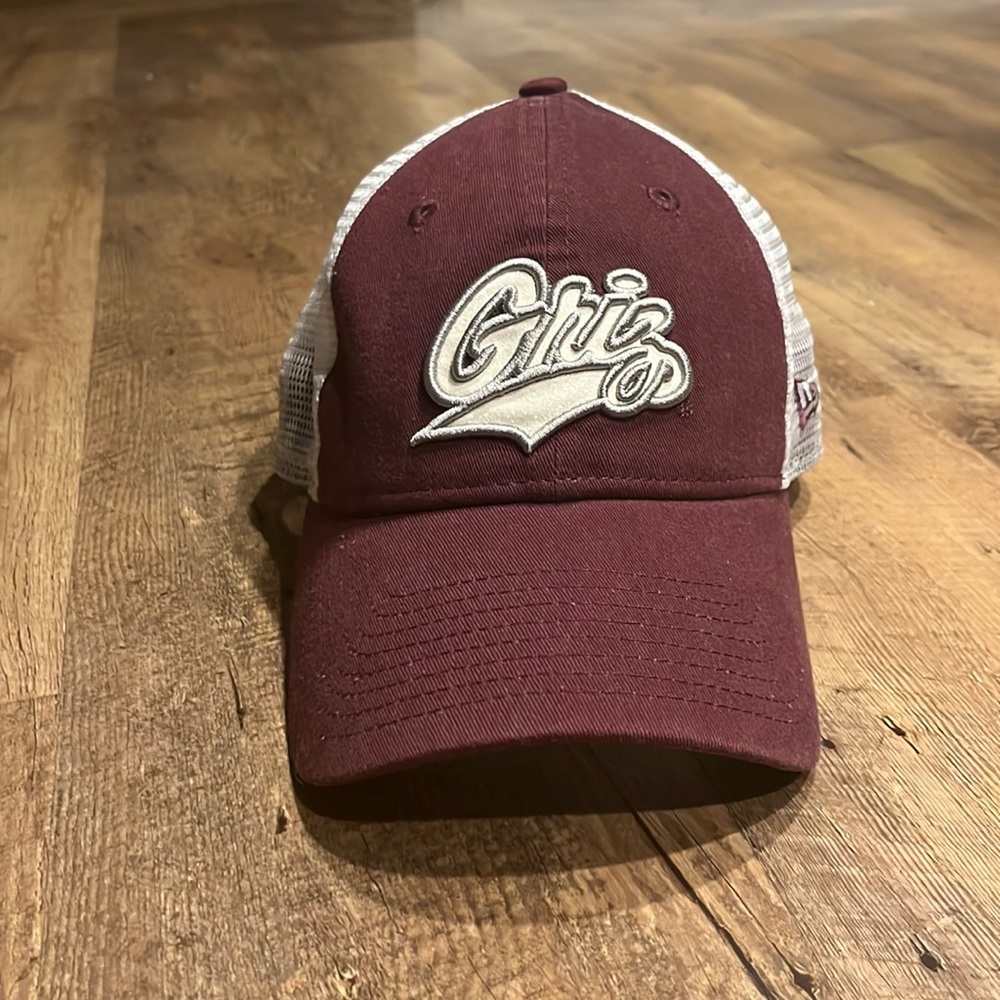 University of Montana’s Griz women’s hat, white sparkle logo & adjustable strap